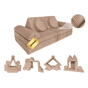 Izabell® | Sofa do zabawy dla dzieci – rozkładana kanapa modułowa, piankowa, wielofunkcyjna